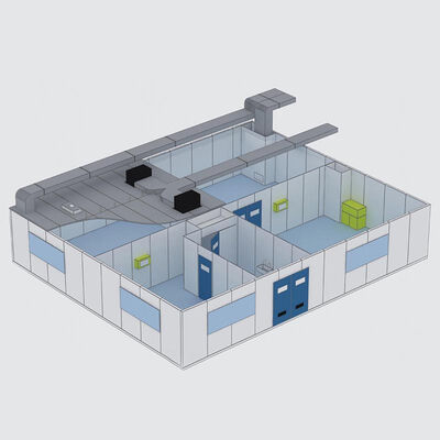 Beli HUAAO Laboratorium Ruang Bersih Modular Kustom Modern untuk Penggunaan Bengkel Rumah Sakit Standar GMP Desain Tahan Api Pemurnian ISO5 pembuatan online