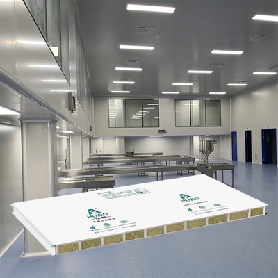 Fireproof Machine Made Mgo Rock Wool Sandwich Panel Anti Bakteri Untuk Laboratorium