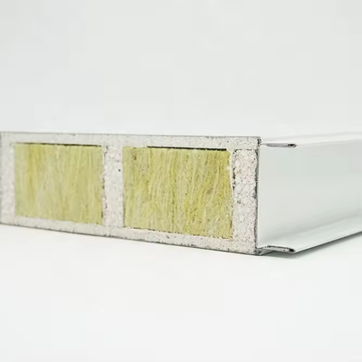 950mm 1150mm Lebar MGO Panel Sandwich Rock Wool Untuk Kamar Bersih Rumah Sakit