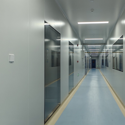 GMP permukaan halus kamar bersih jendela kaca tempered dengan bingkai aluminium