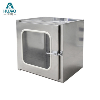 Baja tahan karat 304 Transmisi jendela Interlock Pass Box dengan lampu UV Dimensi internal