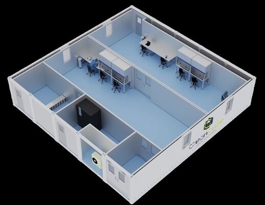 HUAAO Modern Modular Cleanroom ISO5-ISO8 Tahan Debu Tahan Api Ramah Lingkungan Bengkel Cleanroom