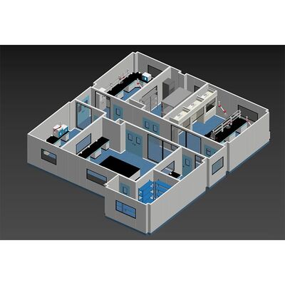 HUAAO ISO GMP Panel dinding PVC bebas debu Ruang bersih modular untuk laboratorium dan bengkel
