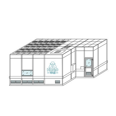 HUAAO Desain OEM Modern Modular Ruang Bersih Kelas 1000 Pemurnian Tahan Air Tahan Api Ramah Lingkungan Bengkel Bebas Debu
